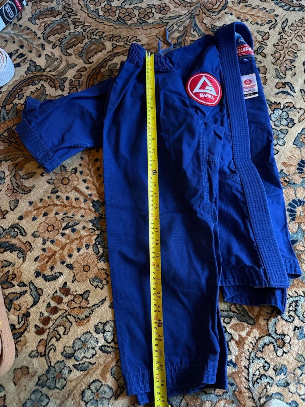 Gracie Barra Blue Gi & Black Rash Guard Set youth 5